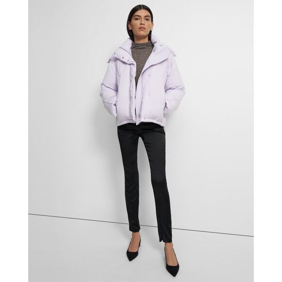 NWT Theory Lilac Hooded 100% Down Puffer Jacket Size Medium - Picture 1 of 4